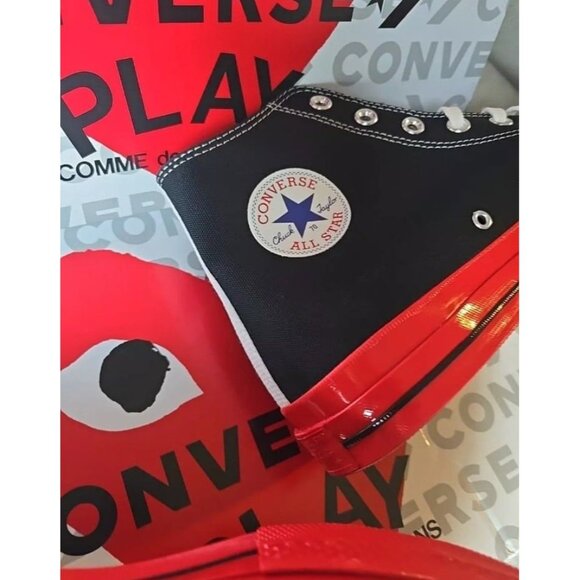 Converse Mens Chuck Taylor All Star 70 Hi Comme Des Garcons PLAY Shoes 11.5 - Picture 3 of 6
